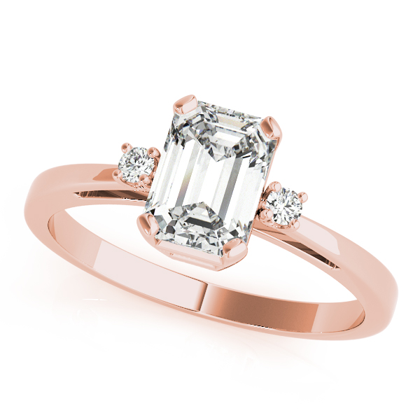 The Claudia Three-Stone Engagement Ring, front view