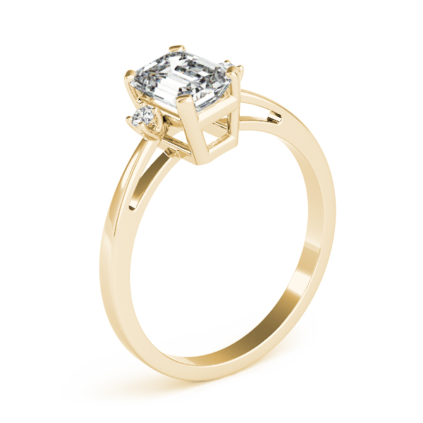 The Claudia Three-Stone Engagement Ring, angled view
