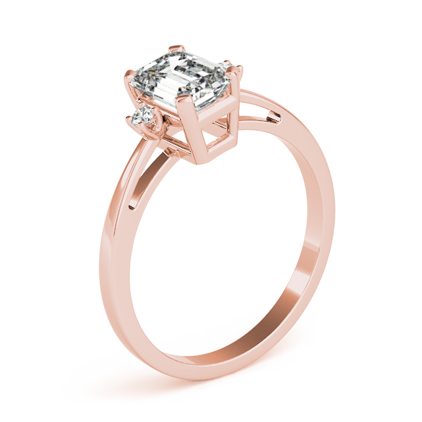 The Claudia Three-Stone Engagement Ring, angled view