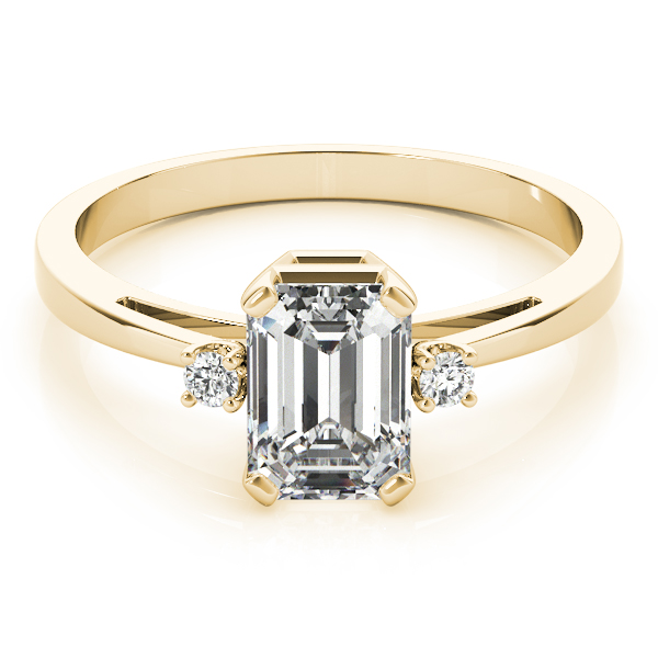 The Claudia Three-Stone Engagement Ring, set view