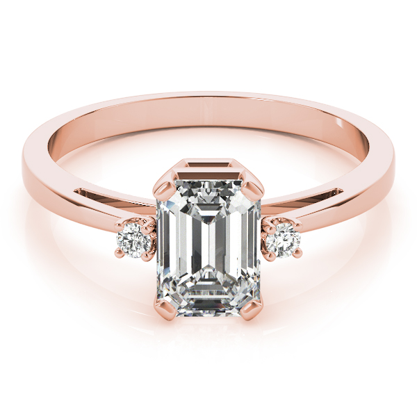 The Claudia Three-Stone Engagement Ring, set view