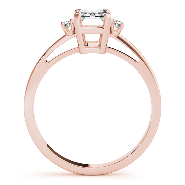 The Claudia Three-Stone Engagement Ring, side view
