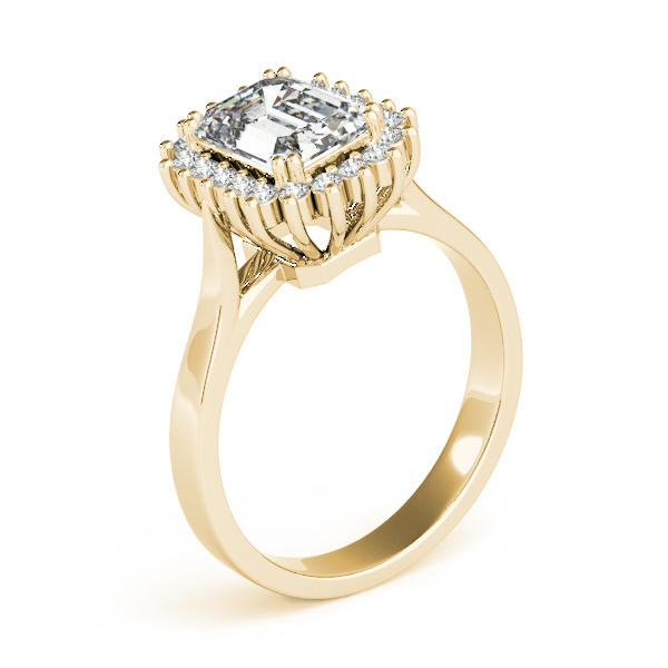 The Eloise Halo Engagement Ring, angled view