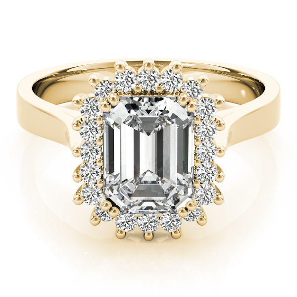 The Eloise Halo Engagement Ring, set view
