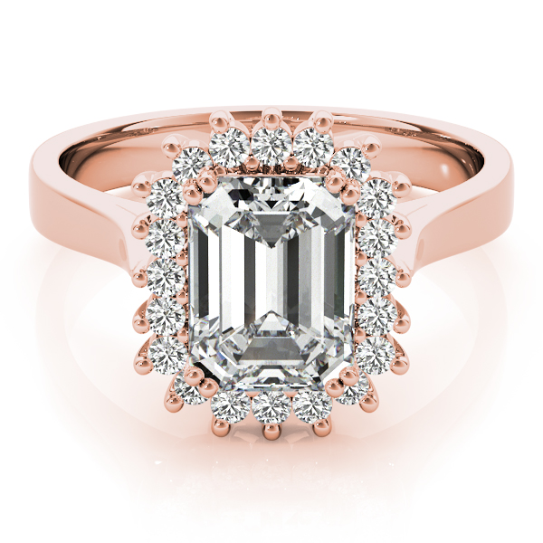 The Eloise Halo Engagement Ring, set view