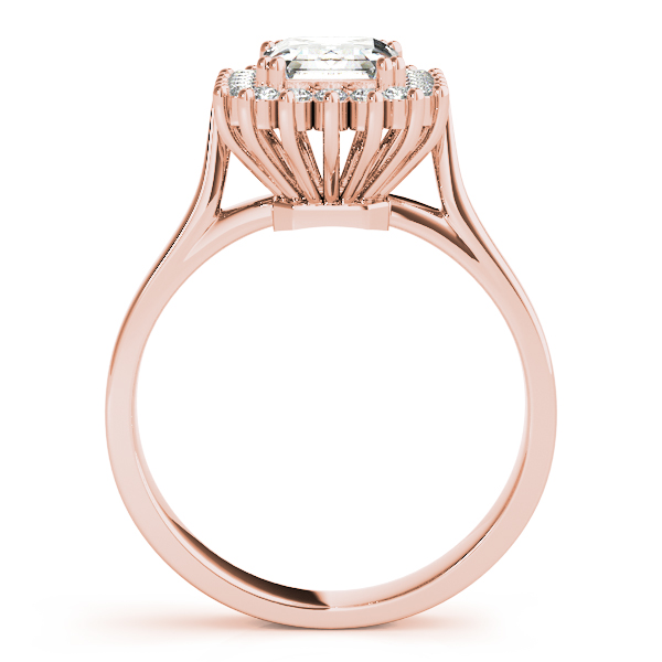 The Eloise Halo Engagement Ring, side view