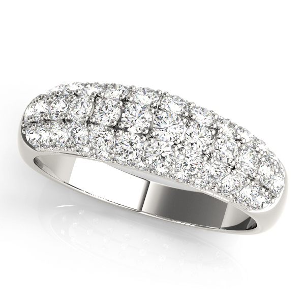Multirow Pavé Wedding Band