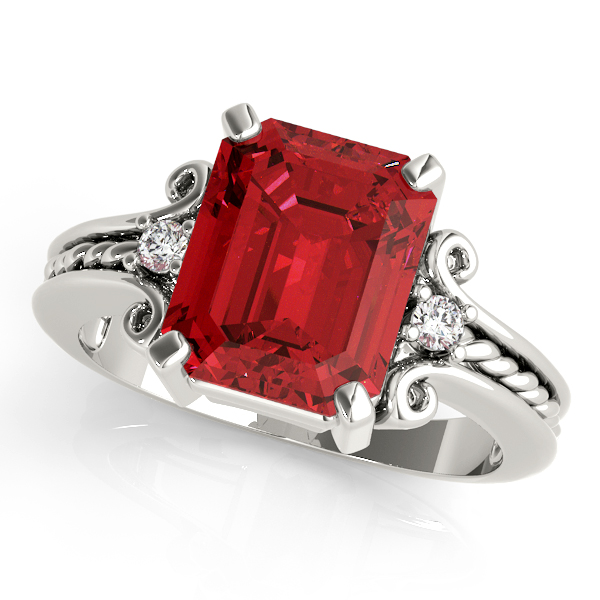 Solitaire Plus Braided Shank Color Ring