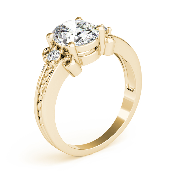 The Francesca Three-Stone Engagement Ring, angled view