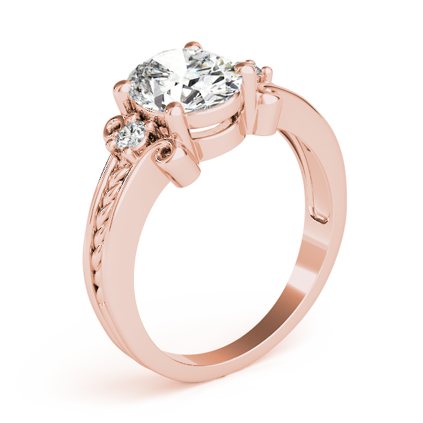 The Francesca Three-Stone Engagement Ring, angled view
