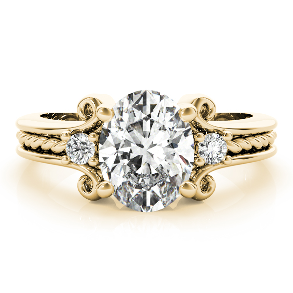 The Francesca Three-Stone Engagement Ring, set view