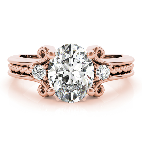 The Francesca Three-Stone Engagement Ring, set view