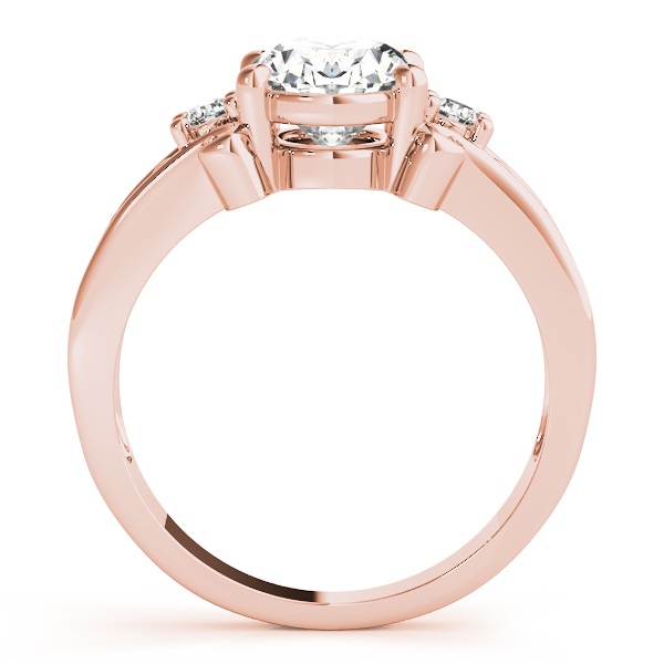 The Francesca Three-Stone Engagement Ring, side view
