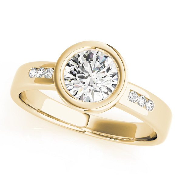Single Row Channel Set Bezel Engagement Ring