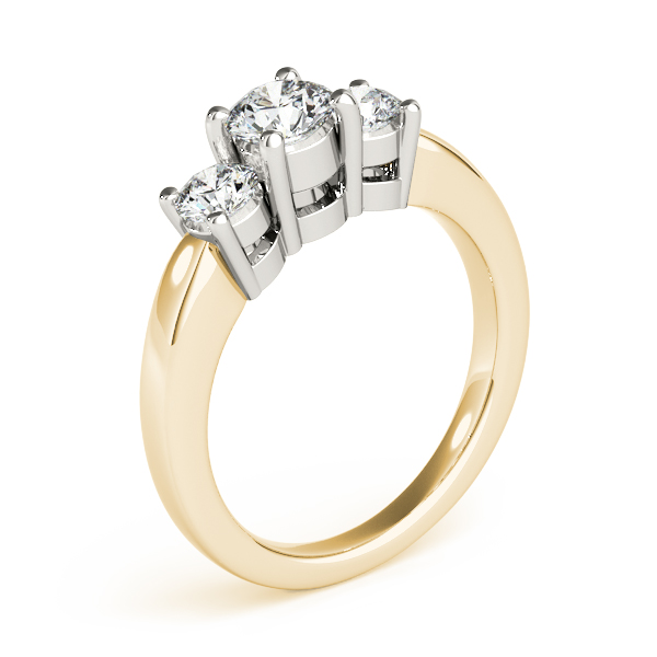 The Pippa Three-Stone Engagement Ring, angled view