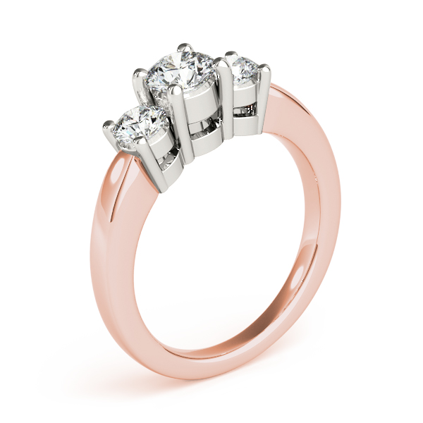 The Pippa Three-Stone Engagement Ring, angled view