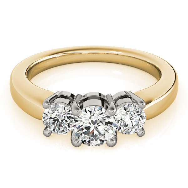The Pippa Three-Stone Engagement Ring, set view
