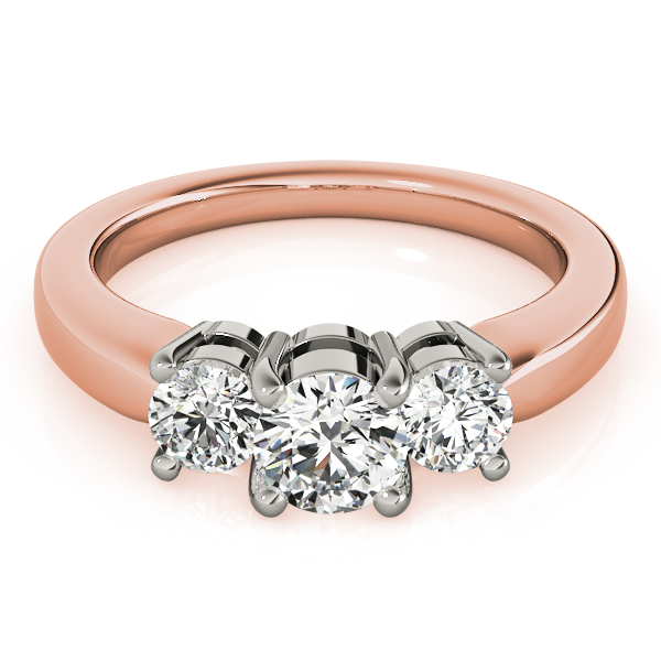 The Pippa Three-Stone Engagement Ring, set view