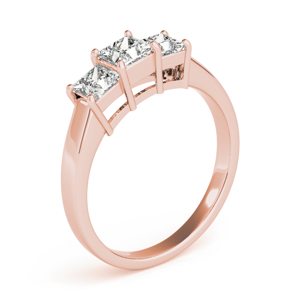 The Eleanor Three-Stone Engagement Ring, upright view