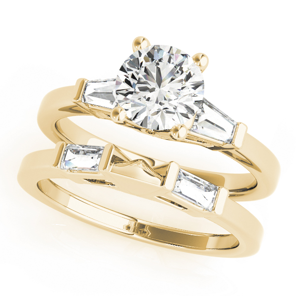 The Ramona Three-Stone Engagement Ring, set view
