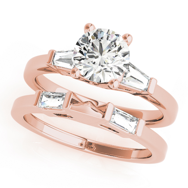 The Ramona Three-Stone Engagement Ring, set view