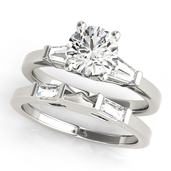 The Ramona Three-Stone Engagement Ring, set view