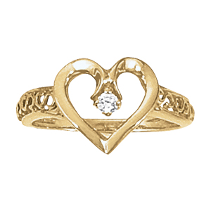 Heart Shape Filigree Fashion Ring