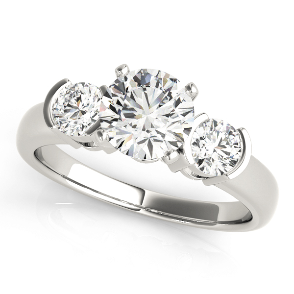 3-Stone Half Bezel Engagement Ring