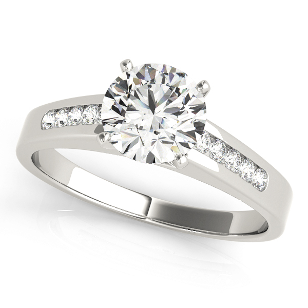Single Row Channel Set Solitaire Engagement Ring