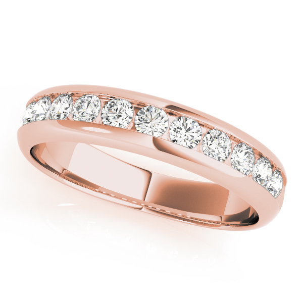 Channel Set Round Wedding Bands