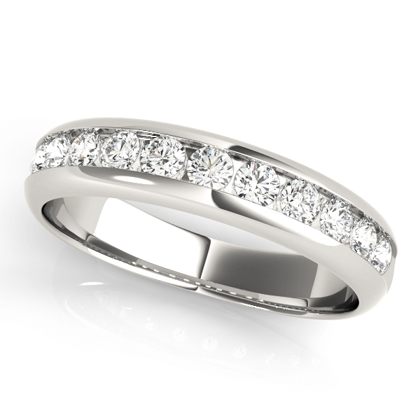 Channel Set Round Wedding Bands
