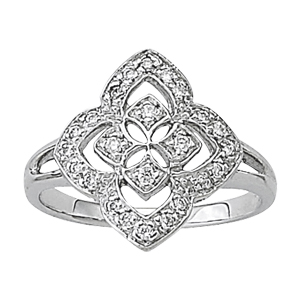 Antique Flower Shape Right Hand Fashion Ring
