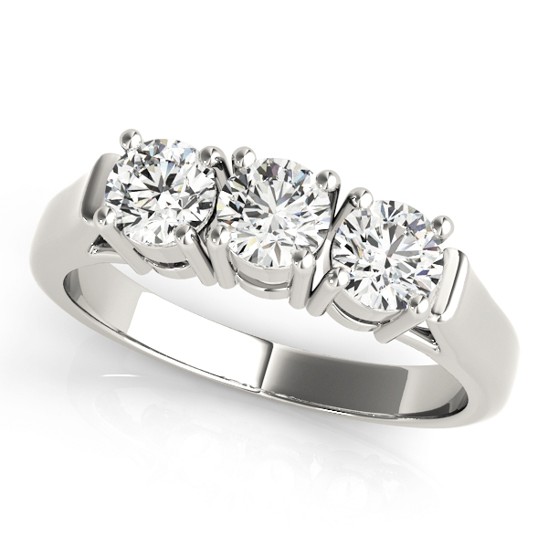 3-Stone Prong Set Wedding Bands