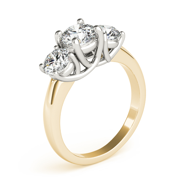 The Tatiana Three-Stone Engagement Ring, angled view