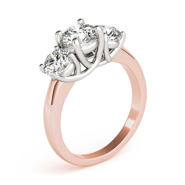The Tatiana Three-Stone Engagement Ring, angled view