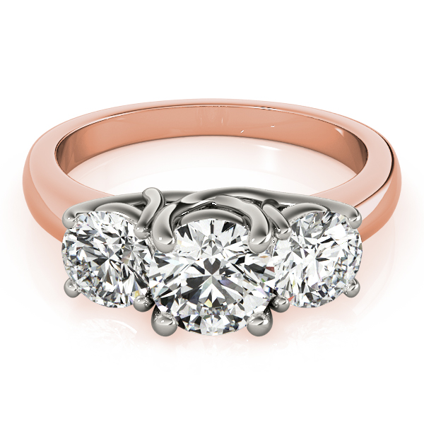 The Tatiana Three-Stone Engagement Ring, set view