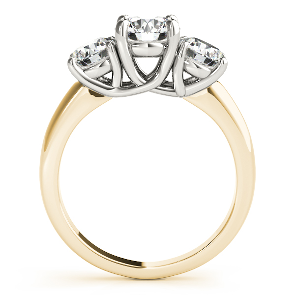 The Tatiana Three-Stone Engagement Ring, side view