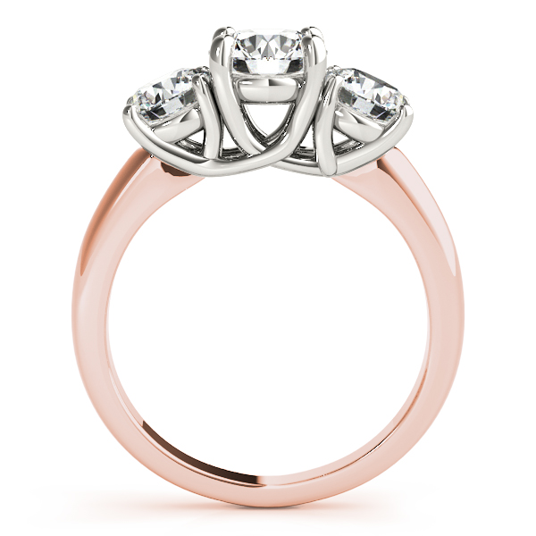 The Tatiana Three-Stone Engagement Ring, side view