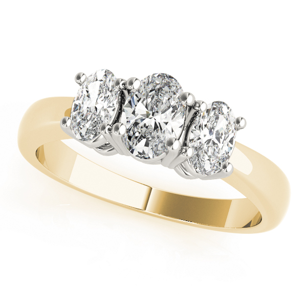 3-Stone Accented Oval Shape Engagement Rings