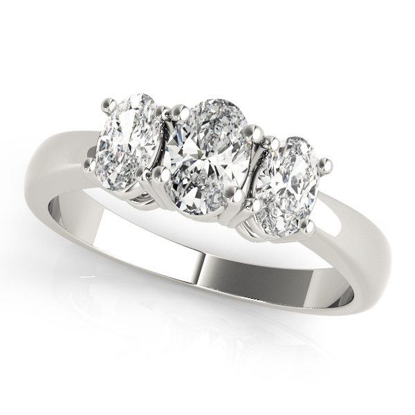 3-Stone Accented Oval Shape Engagement Rings