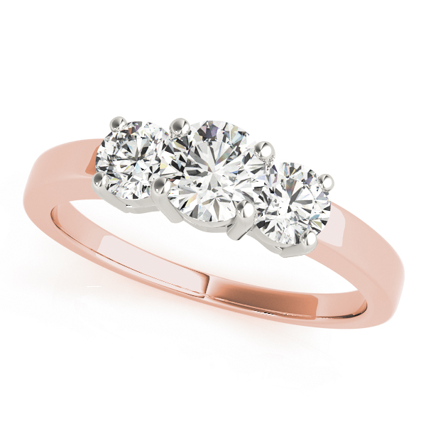 The Priscilla Three-Stone Engagement Ring, front view