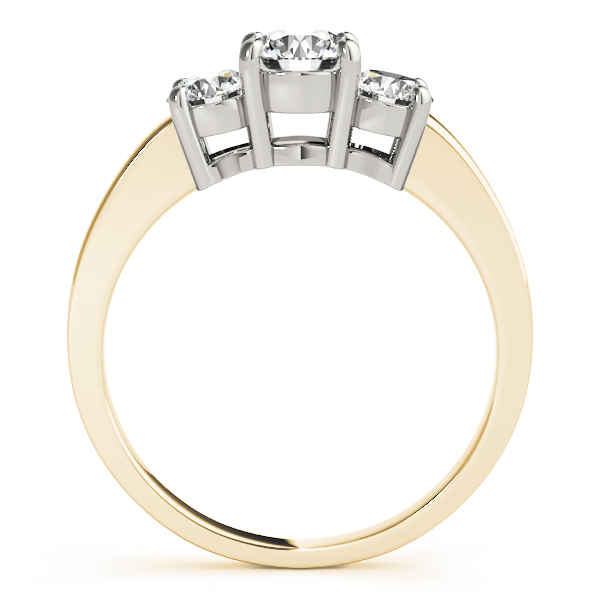 The Priscilla Three-Stone Engagement Ring, side view