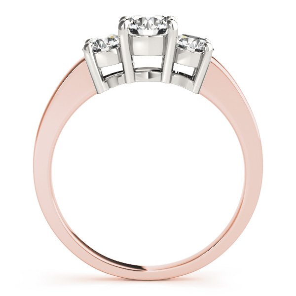 The Priscilla Three-Stone Engagement Ring, side view