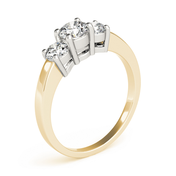 The Priscilla Three-Stone Engagement Ring, upright view