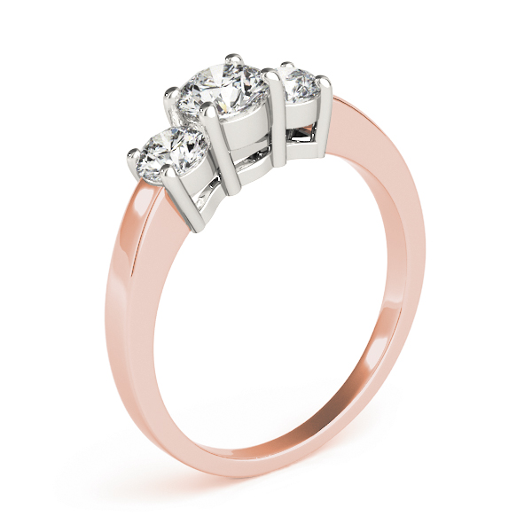 The Priscilla Three-Stone Engagement Ring, upright view