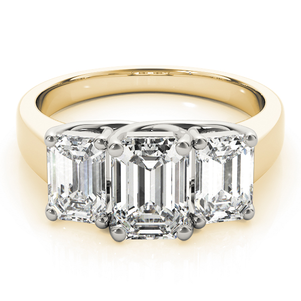 The Jacqueline Three-Stone Engagement Ring, set view