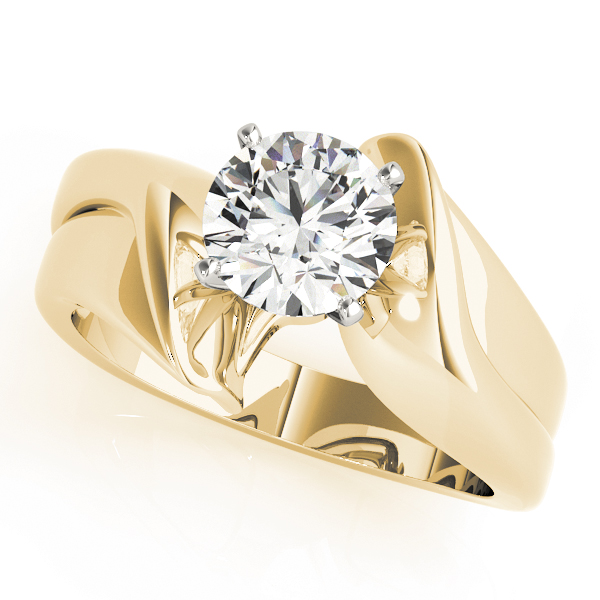 Solitaire Swirl Engagement Ring