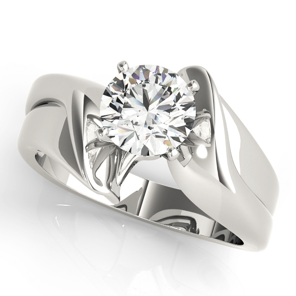 Solitaire Swirl Engagement Ring