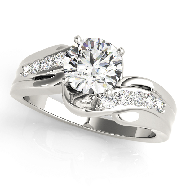 Bypass Swirl Prong Set Engagement Ring