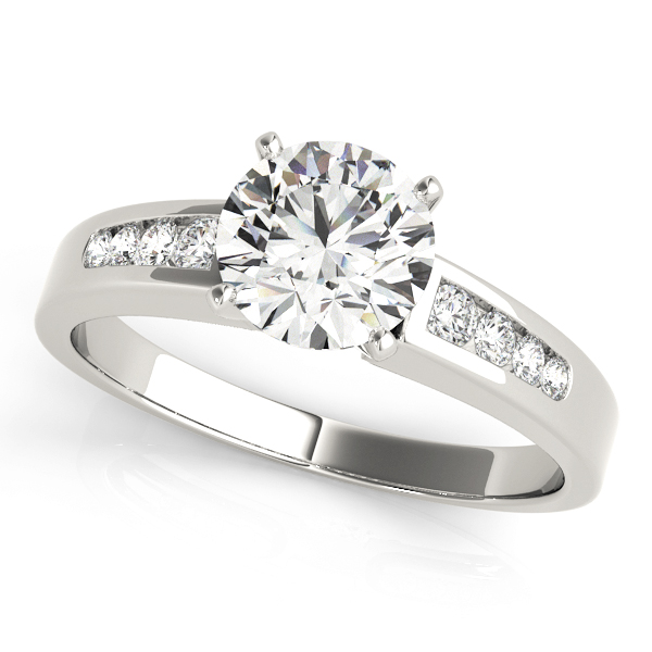 Single Row Channel Set Engagement Ring